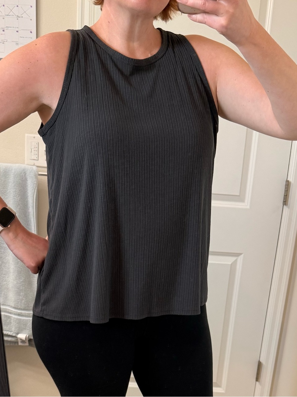 Old Navy Luxe Ribbed Tank Top in Charcoal